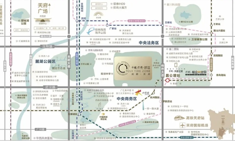 中粮保利天府时区交通图