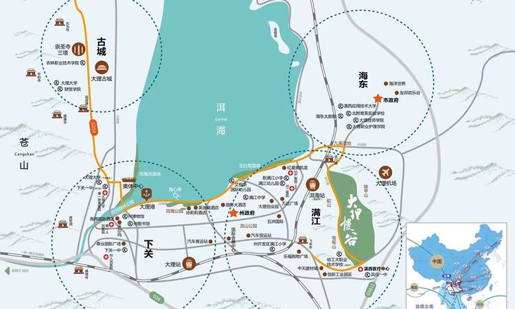 大理慢谷交通图