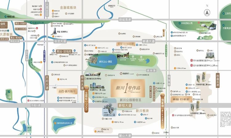 高投新川1号和悦府交通图