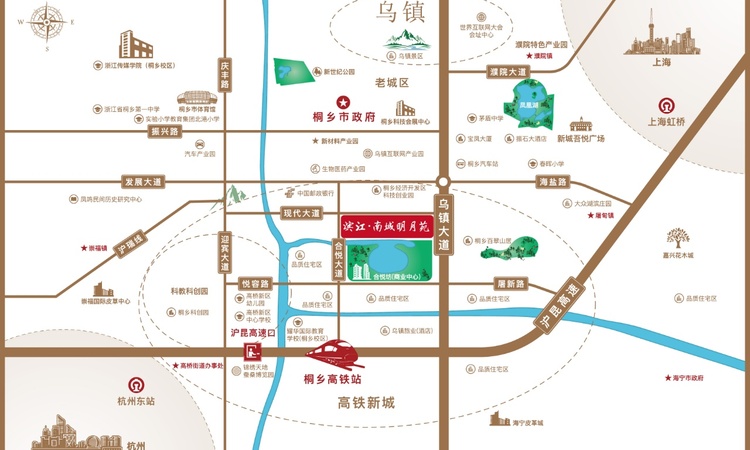 滨江南城明月苑交通图