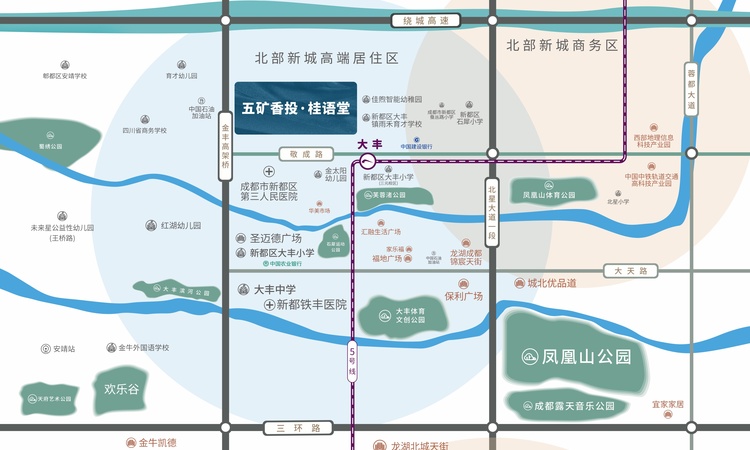 五矿香投·桂语堂交通图