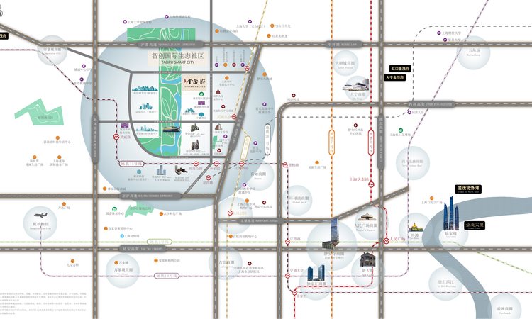 普陀金茂府交通图