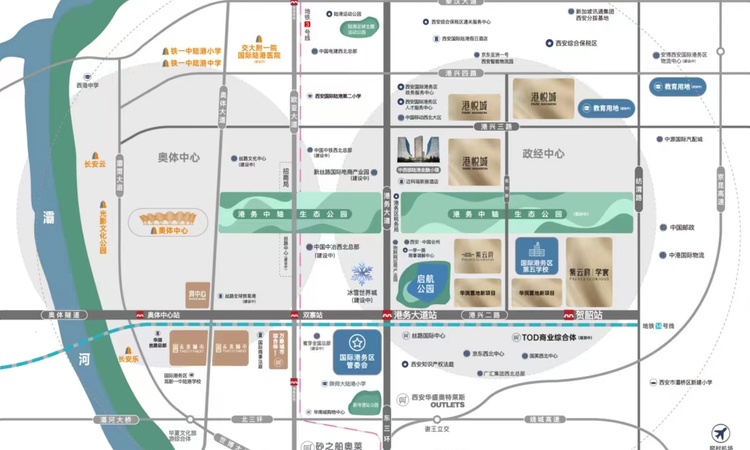 华润置地港悦城交通图