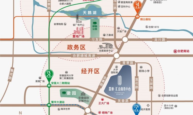 置地汇金中心交通图