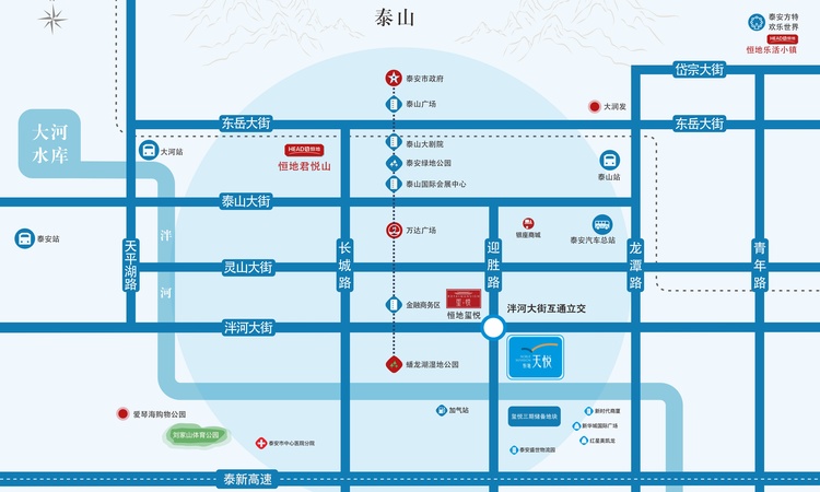 恒地天悦交通图