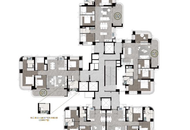 自贸·湾啟紫荆楼层平面图