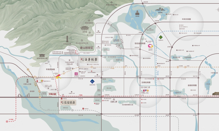 中海·玉華玖章交通图