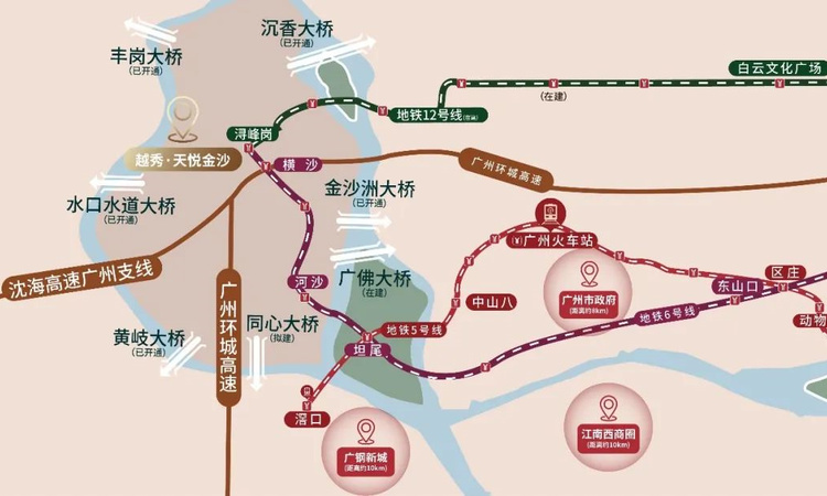 越秀·天悦金沙交通图