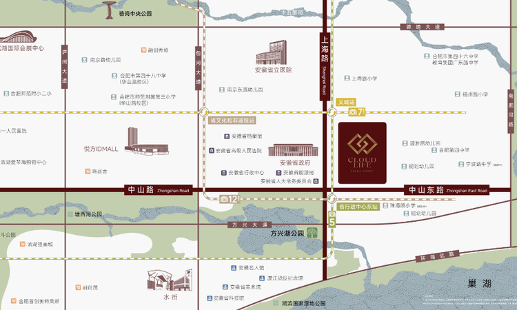 城轨庐月汀雲交通图