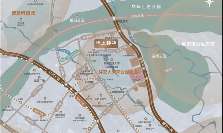 蜀都万科锦上扬华交通图