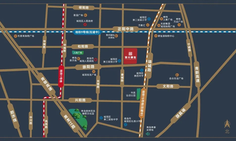 青岛银丰御玺交通图