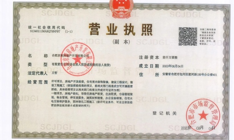 合肥中国铁建花语江南楼盘证照