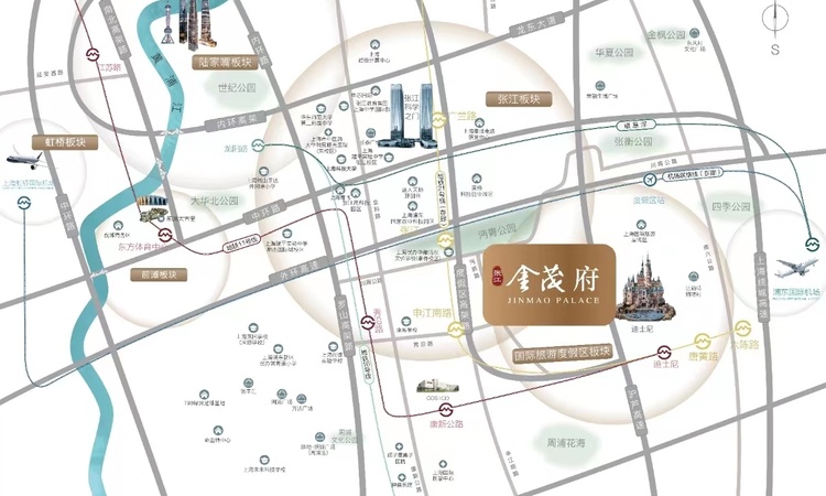 张江金茂府交通图