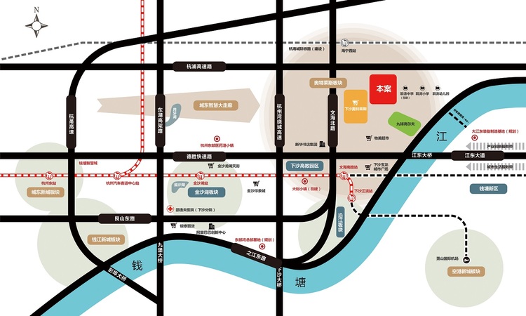 万城杭悦府交通图