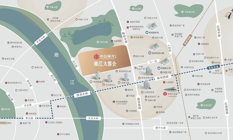 中信城开（代建）湘江大都会交通图