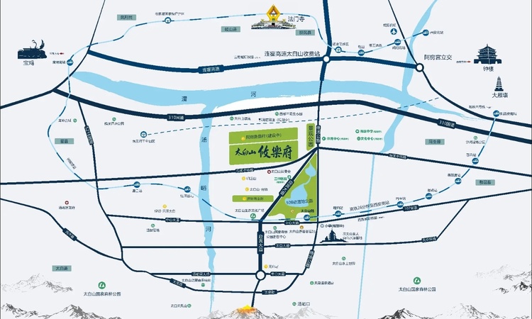 太白悠乐府交通图