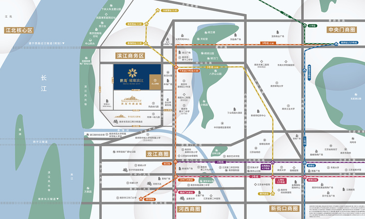 世茂璀璨滨江交通图