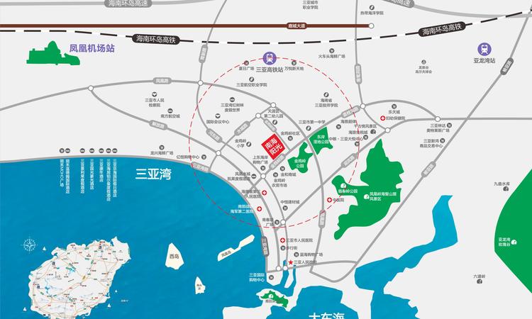 三亚南海阳光交通图