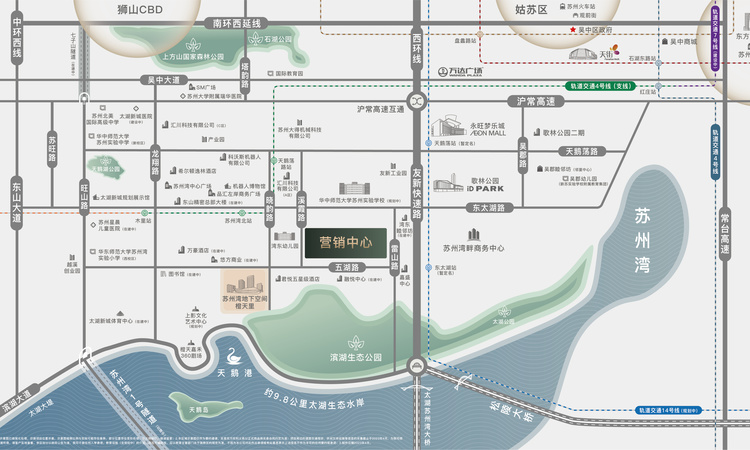 近湖源筑交通图