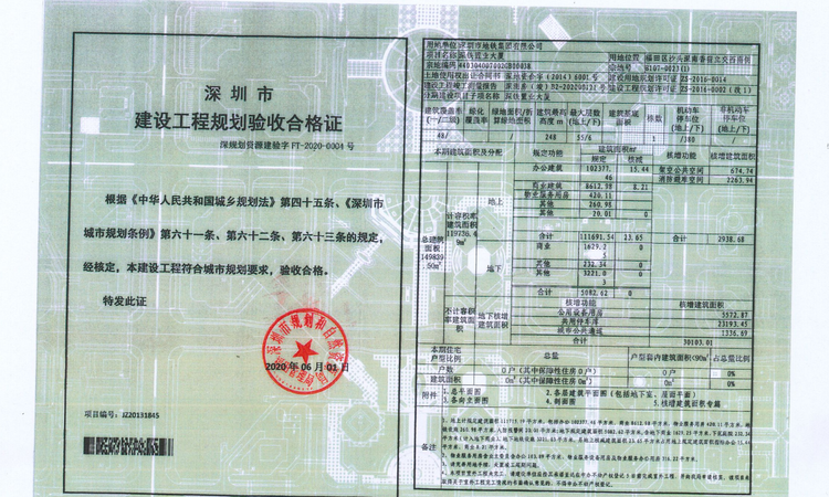 深铁置业大厦楼盘证照