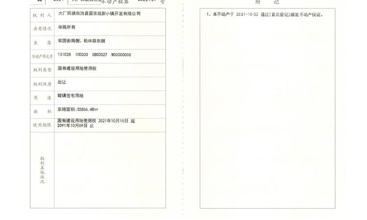 国京·域见未来楼盘证照