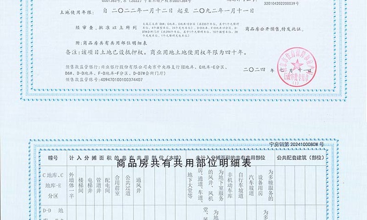 金地大成汇文府楼盘证照
