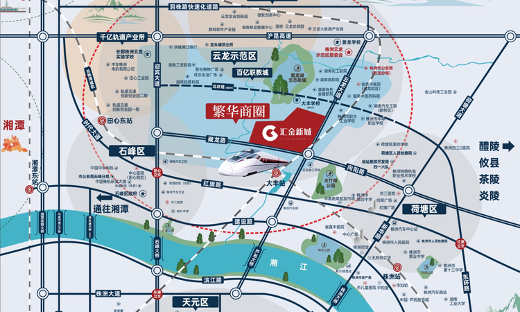 株洲汇金新城交通图