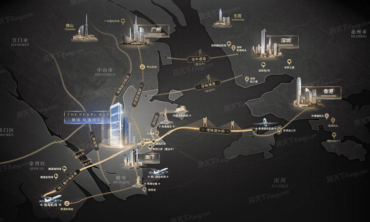 鹏瑞珠澳湾中心交通图