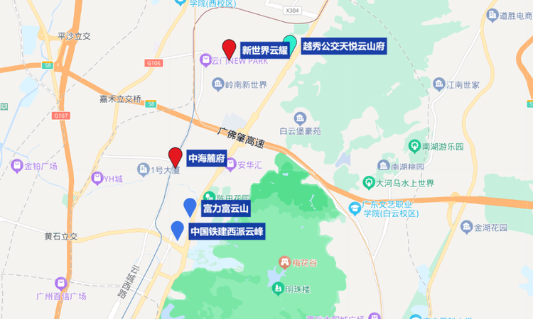 广州地铁地产·云庐交通图