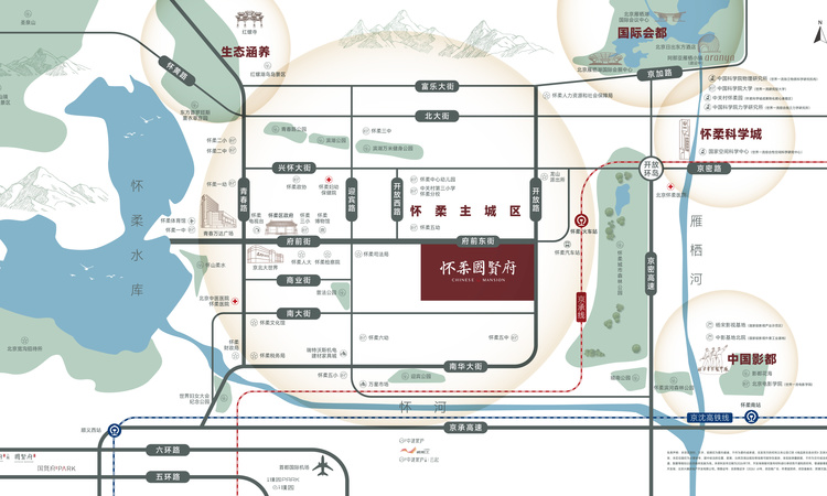 怀柔国贤府交通图