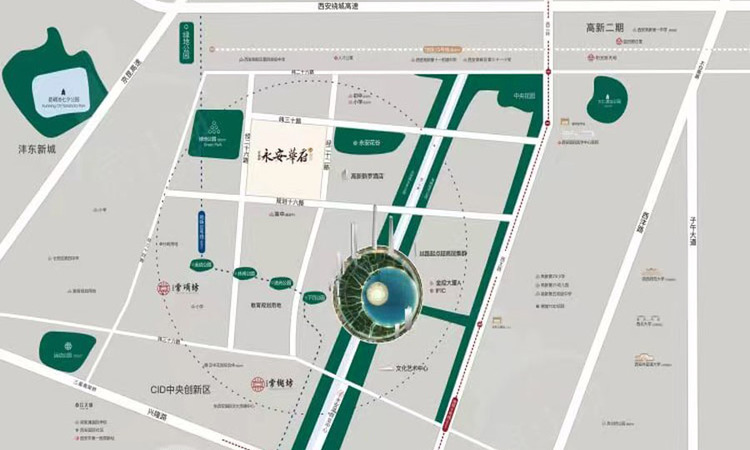 天地源永安华府交通图