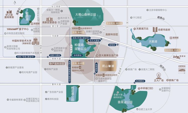 华润中海观山嶺湖交通图