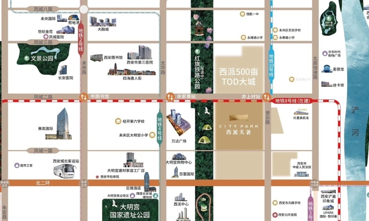 中国铁建西派天著交通图