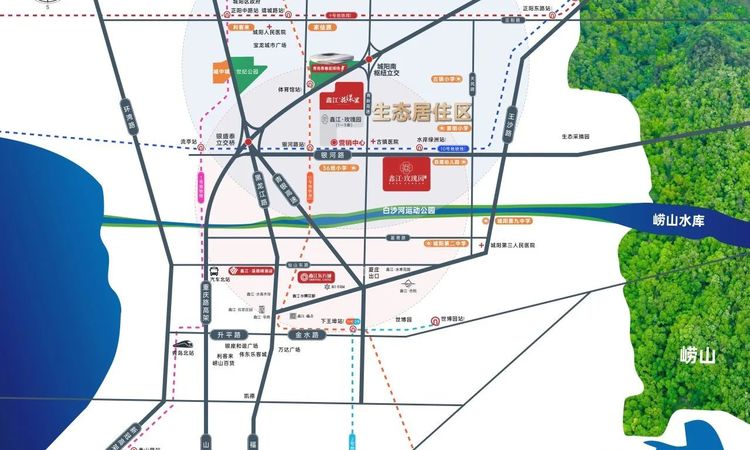 鑫江玫瑰园五期交通图