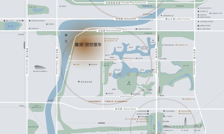 麓湖丽世缦华交通图