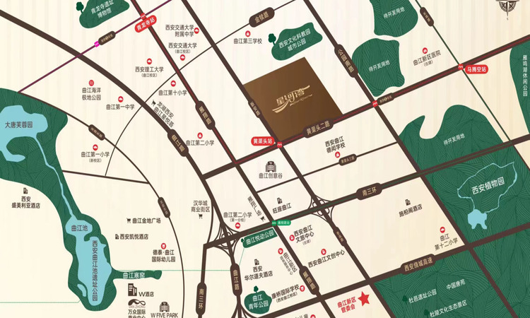 曲江星河湾花园交通图