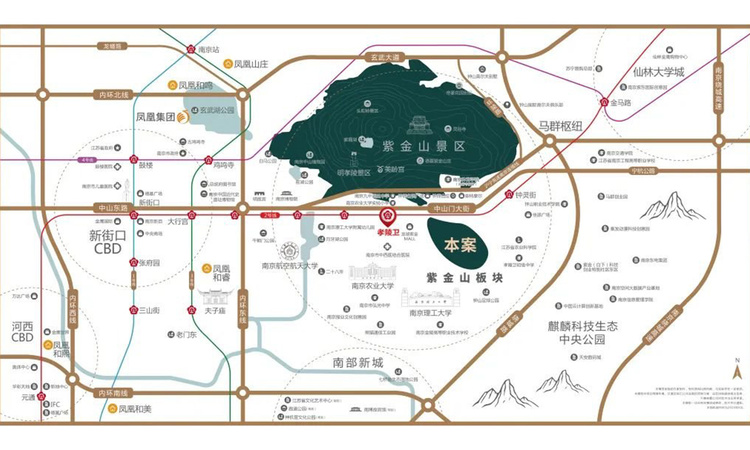 凤凰紫金和旭府交通图