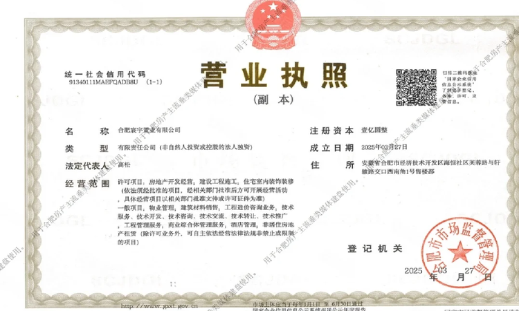 合肥城投揽萃楼盘证照