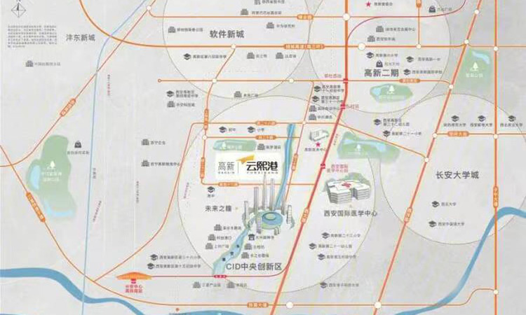 高新云熙港交通图