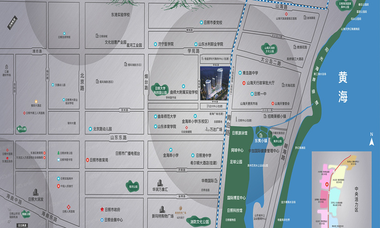 黄海明珠广场交通图