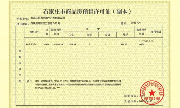 公园8号楼盘证照