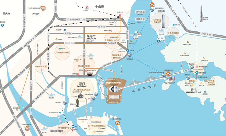 港珠澳口岸城交通图