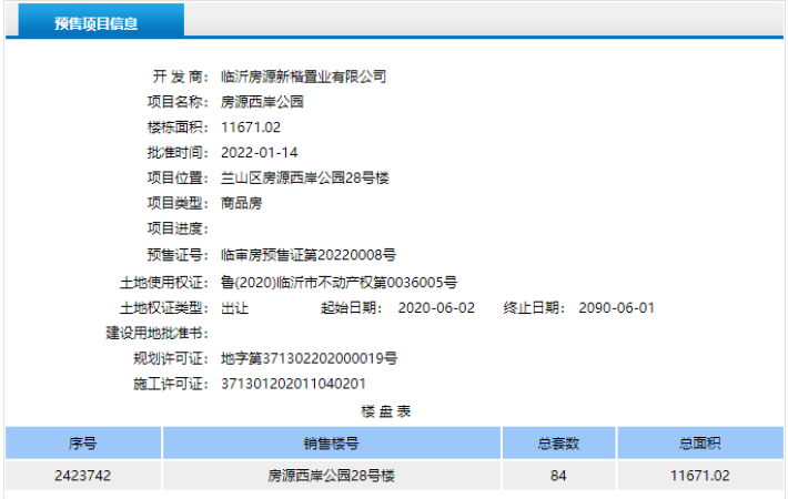 房源·西岸公园楼盘证照