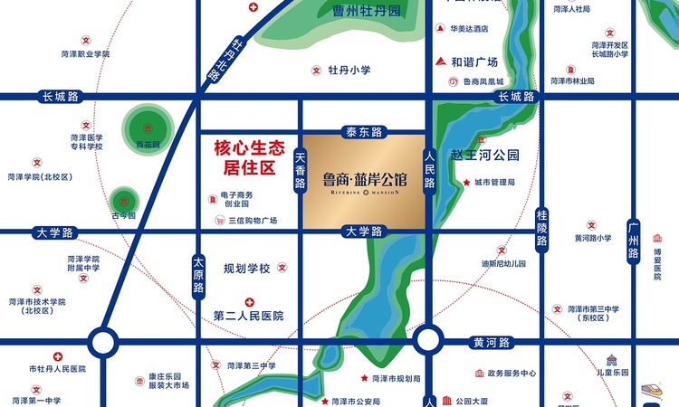 鲁商蓝岸公馆交通图