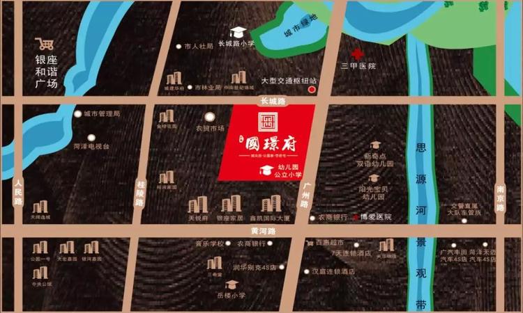 菏泽国璟府交通图