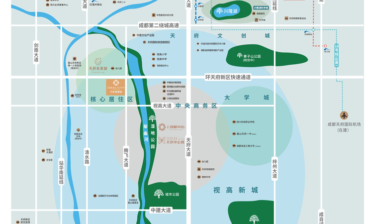 天府理想城交通图