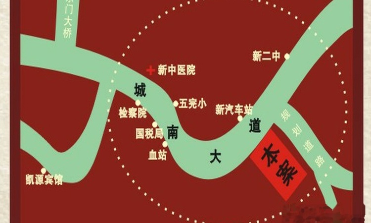 通江城南商贸城交通图
