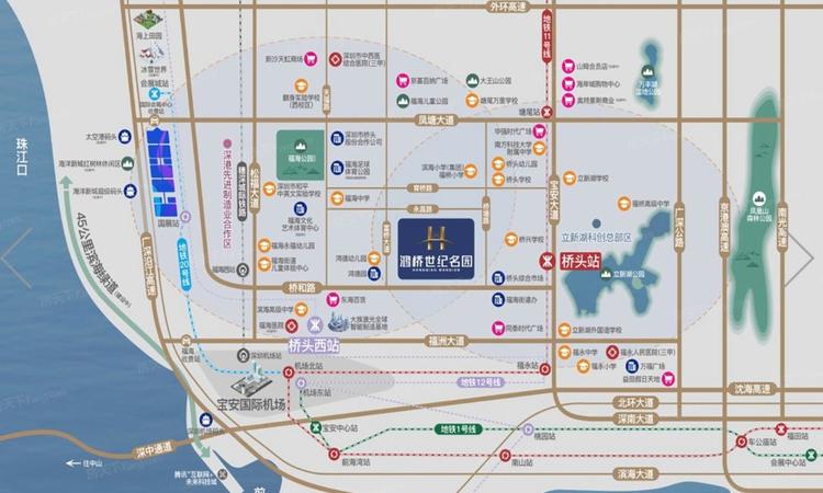 鸿桥世纪名园交通图