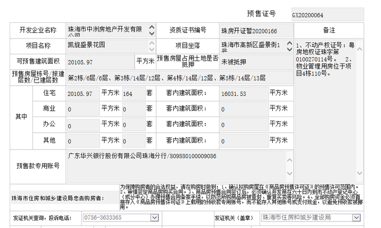 凯旋盛景楼盘证照