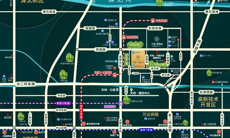 天洲十里长安交通图